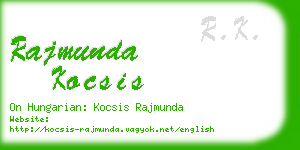 rajmunda kocsis business card